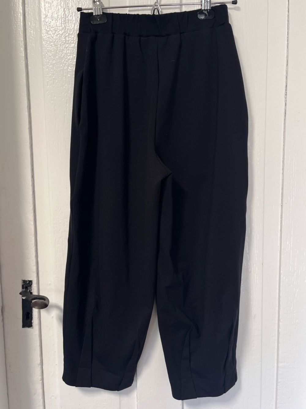 Ozai N Ku High Waisted Lantern Cut Black Stretch Ankle Pant size XS - Picture 3 of 9